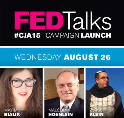 CJA15 Campaign Launch - Mayim Bialik - Malcom Hoenlein - Zvika Klein - August 26