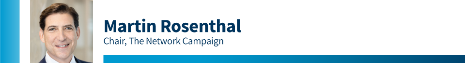 Martin Rosenthal, The Network Campaign Chair for the 2020 Combined Jewish Appeal.