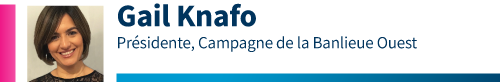 Gail Knafo, Présidente, Campagne de la Banlieue Ouest