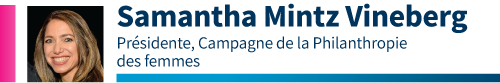 Samantha Mintz Vineberg, Présidente, Campagne de la Philanthropie des femmes